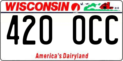 WI license plate 420OCC