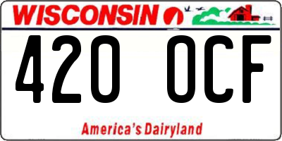 WI license plate 420OCF