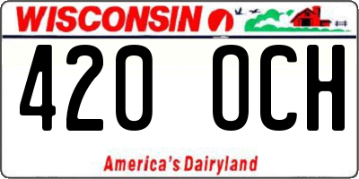 WI license plate 420OCH