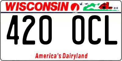 WI license plate 420OCL