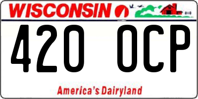 WI license plate 420OCP