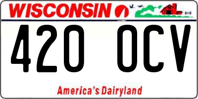 WI license plate 420OCV