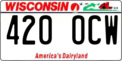 WI license plate 420OCW