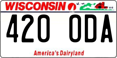 WI license plate 420ODA