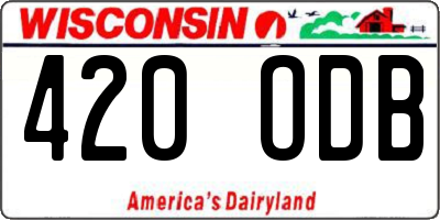 WI license plate 420ODB
