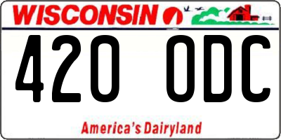 WI license plate 420ODC