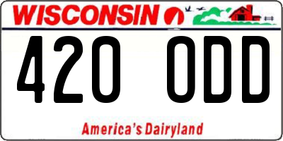 WI license plate 420ODD