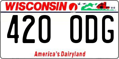 WI license plate 420ODG