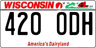 WI license plate 420ODH