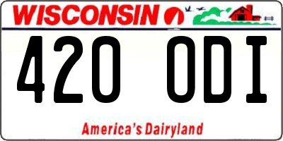 WI license plate 420ODI