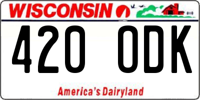 WI license plate 420ODK