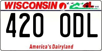 WI license plate 420ODL