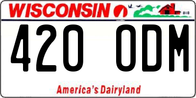 WI license plate 420ODM