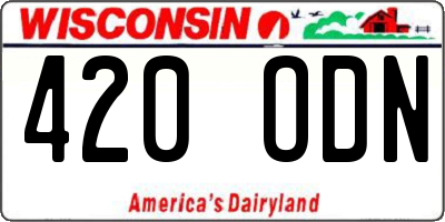 WI license plate 420ODN