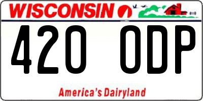 WI license plate 420ODP