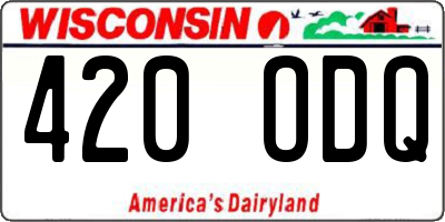 WI license plate 420ODQ