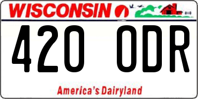 WI license plate 420ODR