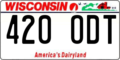WI license plate 420ODT