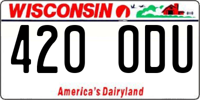 WI license plate 420ODU