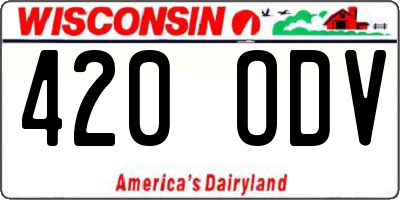 WI license plate 420ODV