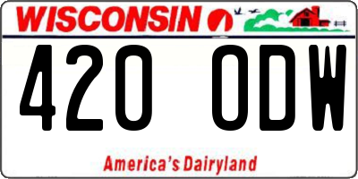 WI license plate 420ODW