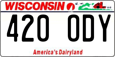 WI license plate 420ODY