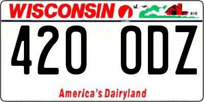 WI license plate 420ODZ