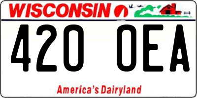 WI license plate 420OEA