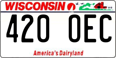 WI license plate 420OEC
