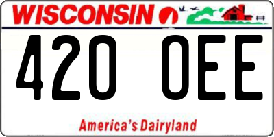 WI license plate 420OEE