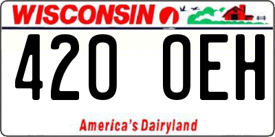WI license plate 420OEH