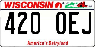 WI license plate 420OEJ