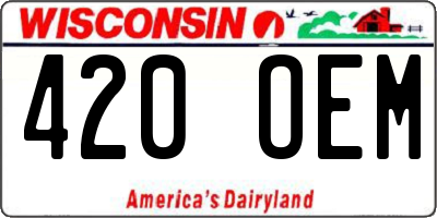 WI license plate 420OEM