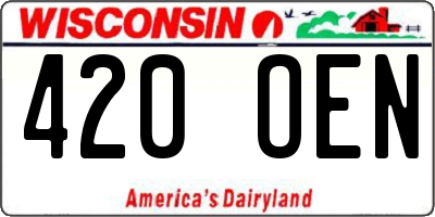 WI license plate 420OEN