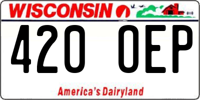 WI license plate 420OEP
