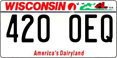 WI license plate 420OEQ