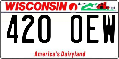 WI license plate 420OEW