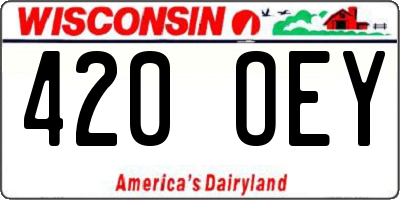 WI license plate 420OEY