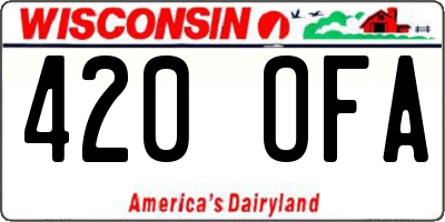 WI license plate 420OFA