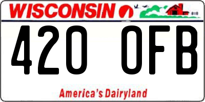 WI license plate 420OFB
