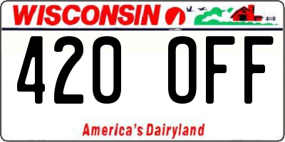 WI license plate 420OFF