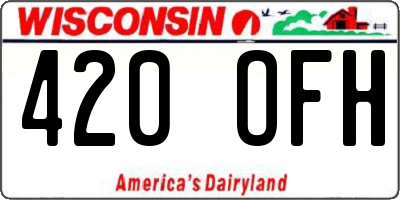 WI license plate 420OFH