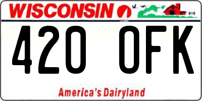 WI license plate 420OFK