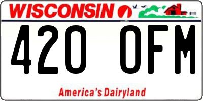 WI license plate 420OFM