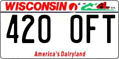 WI license plate 420OFT