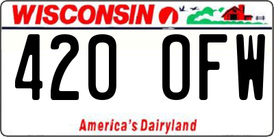 WI license plate 420OFW