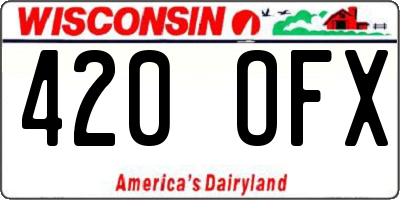 WI license plate 420OFX