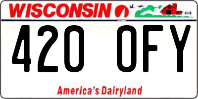 WI license plate 420OFY