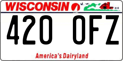 WI license plate 420OFZ