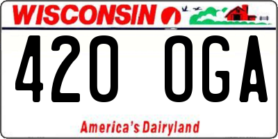 WI license plate 420OGA